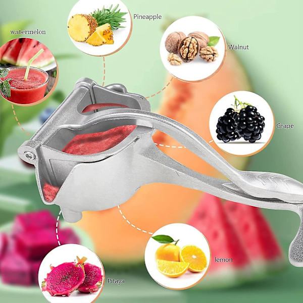Manuell juicepresser i aluminiumlegering, håndholdt juicepresser for granateple, appelsin, sitron, sukkerrørjuice, kjøkkenbar, fruktverktøy
