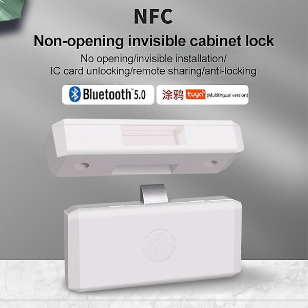 Tuya App Älykäs Laatikko NFC-Anturilukko Avaimeton Näkymätön Ei Reikää Tiedosto Kaappi Lukko Vaatekaappi