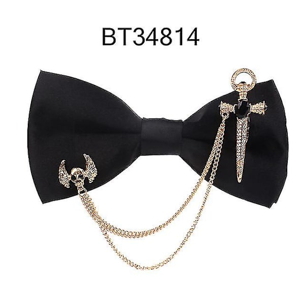 Mænd Sort Butterfly Metal Dekoration Butterfly For Mænd Kvinder Uniform Krave Butterf Butterflyknop Voksen Dragt Butterfly Krawatter Cravats Mandlige Butterfly bt34814