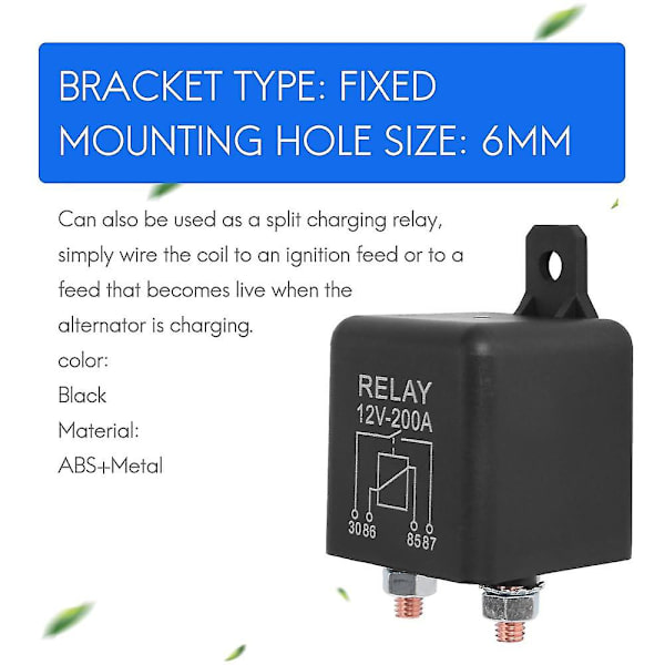 12v 200a Normalt åpen 4-pinners relé