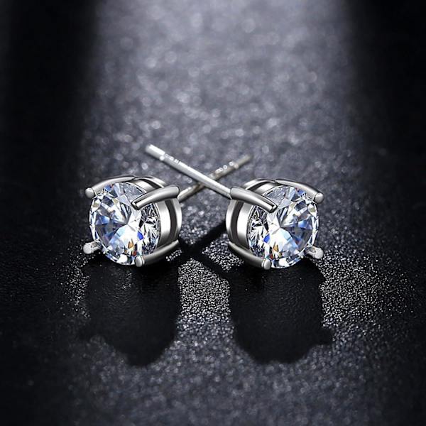 Øreringe til kvinder Øreringe Zirkon Klassiske Øreringe Stud Øreringe Zirkon Øreringe Diamant Dame Øreringe Smykker silver-a