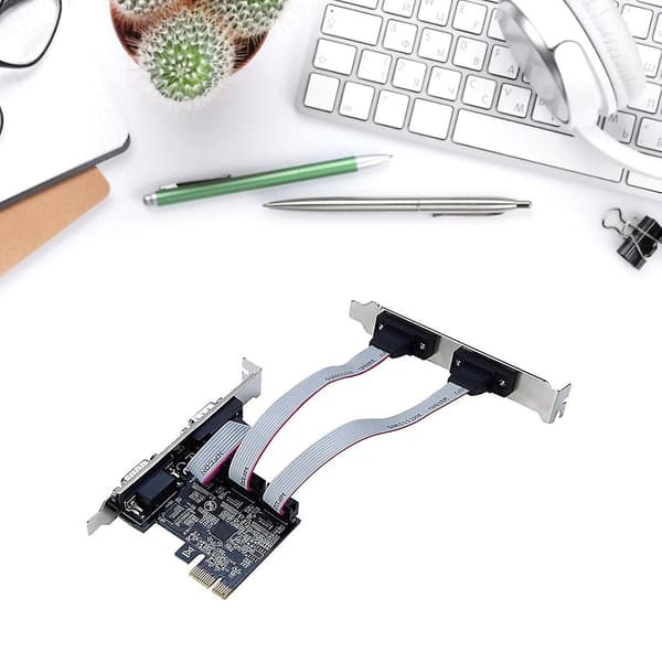 Dobbelt Rs232 Seriel Port Db25 Printer Parallel Port Lpt Til Pcie Kort Adapter
