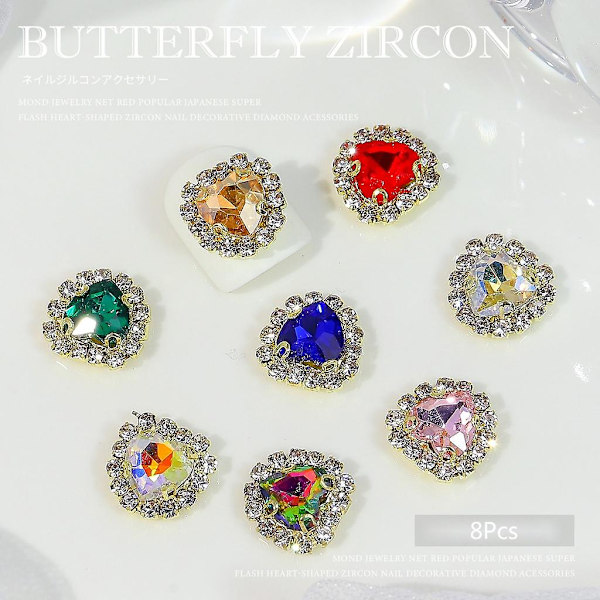 Legering Bågar Nail Art Rhinestones Kristall Pärlor För Nagel Dekor Ringar Örhängen Diy Style 5