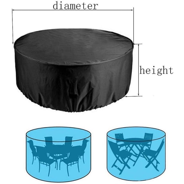 Cirkulært havebordsmøbelbetræk - stor udendørs stol lavet af åndbar og vandtæt Oxford-klud (diameter 120 * 75 cm)