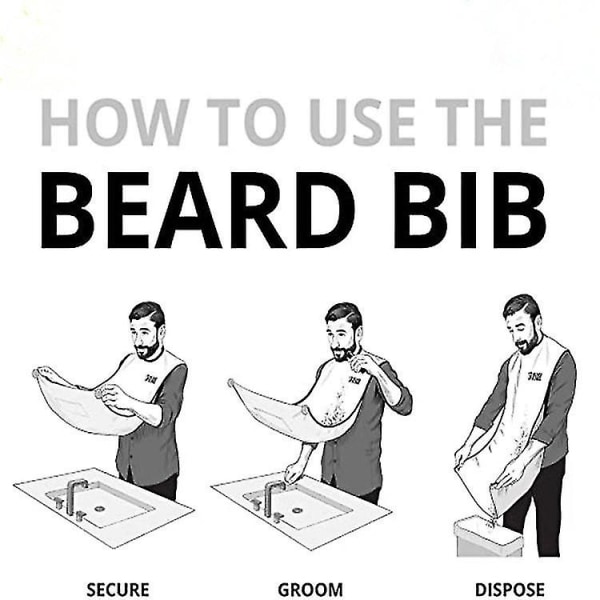 Forklæde til barbering og skæg - Opsamler skægget - Barberkappe sort 110x70cm