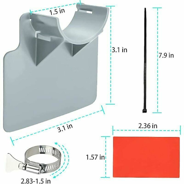 2 Pool Slanghållare, För 30 Mm Till 38 Mm Slangar, Kompatibel Med Intex Och (grå) Pool