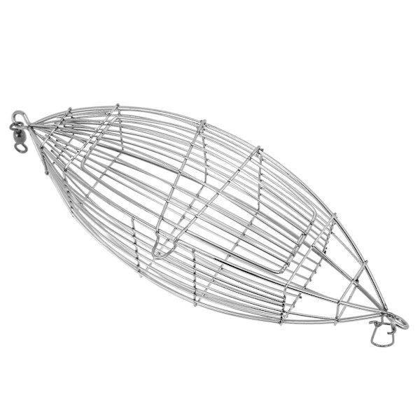 Fiskefôrbur i rustfritt stål - XL-størrelse, karpefiskefellekurvmaterholder for reker, krabbe, fiskefôr
