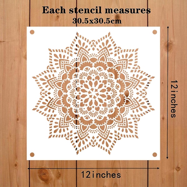 Suuri geometria mandala pyöreä diy kerrostus stencilit maalaus leikekirja kohokuviointi