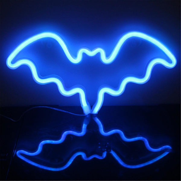 Neonformad fladdermusformad vägglampa Halloween sovrum hemfest bar dekoration