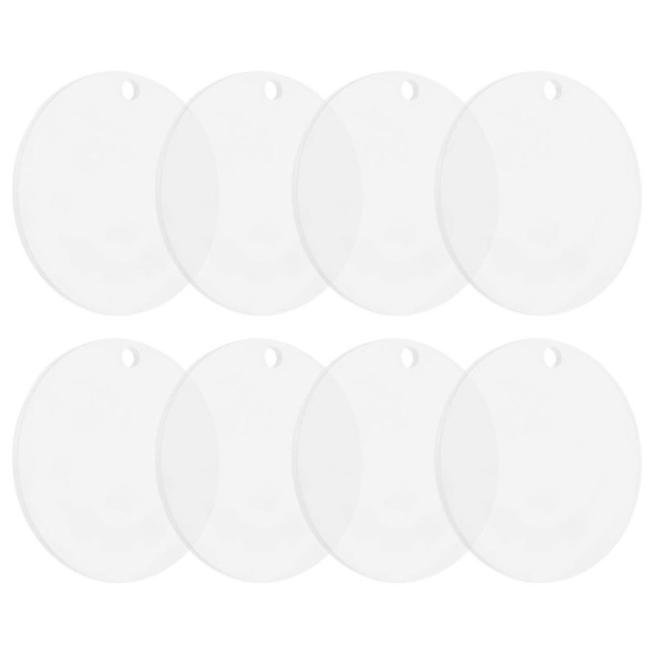 22 stk akryl blanks gjennomsiktige ornamenter blanks akryl runde sirkelskive med hull akryl blank F
