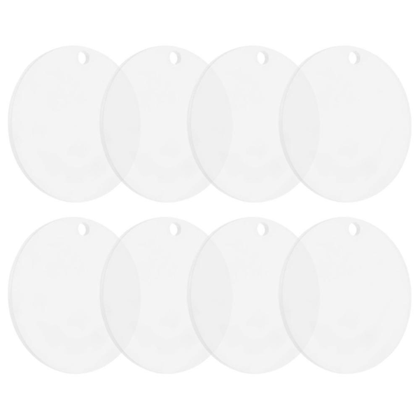 22 stykker Akrylemner Klare Ornamenter Blanks Akryl rund sirkelskive med hull Akrylemne F