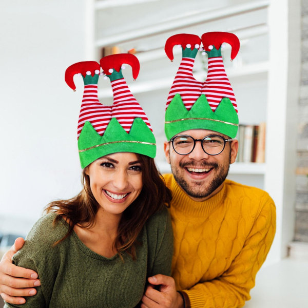 Julepynt Julehatter Fest Hatter Lang Stripete Plysjhatt Juletema Hatter Julefest Tilbehør