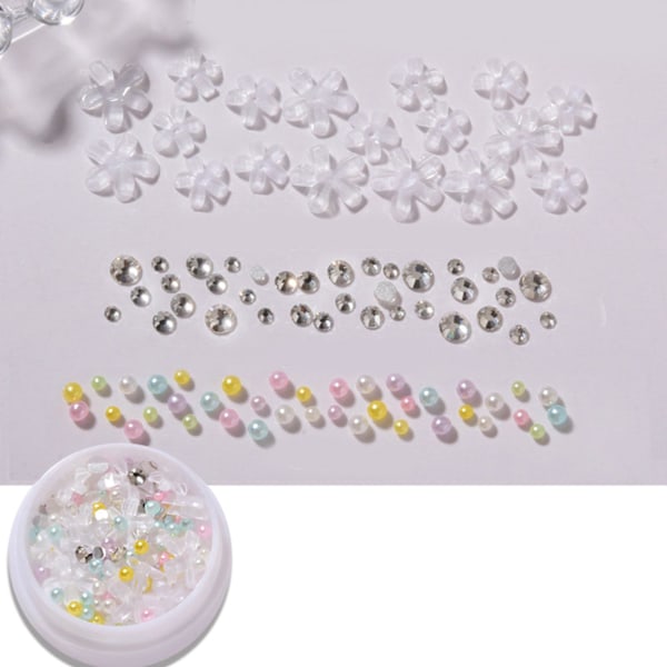 Flower Nail Art Charms Nail Pearls DIY Nail Art Decoration Nail Crystal Gems