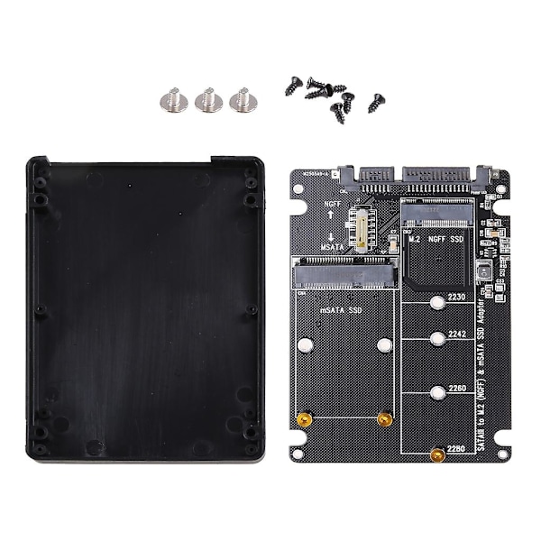 2-in-1 Msata/for M.2 Ngff - SATA3 -muunninsovitinkortti kotelolle