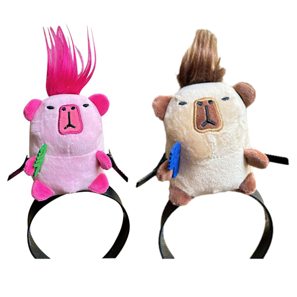 100% NY Capybara Plysj Hårbøjle Sød Kreativ Plysset Dyr Kawaii Hårbøjle pink