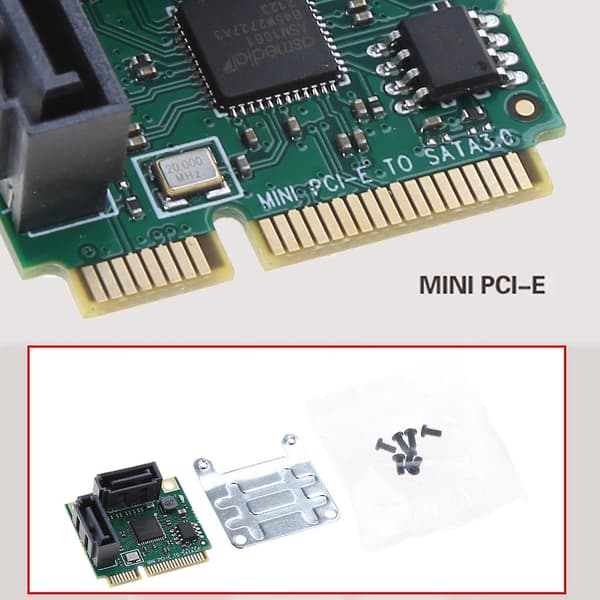 Mini Pcie - Sata 3.0 -sovitin 6gbps 2 portin Sata3 -laajennussovitin