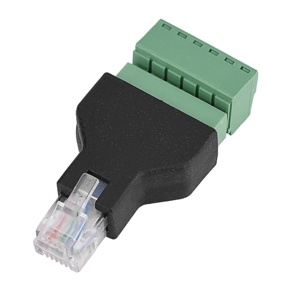 1 stk Ethernet Rj12 6p6c han til 6 ben skrueterminaler Adapterstik