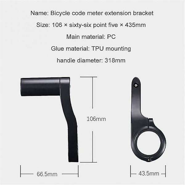 Sd-689 Multifunktionell cykelstyre förlängning Mtb landsvägscykel dator och klocka