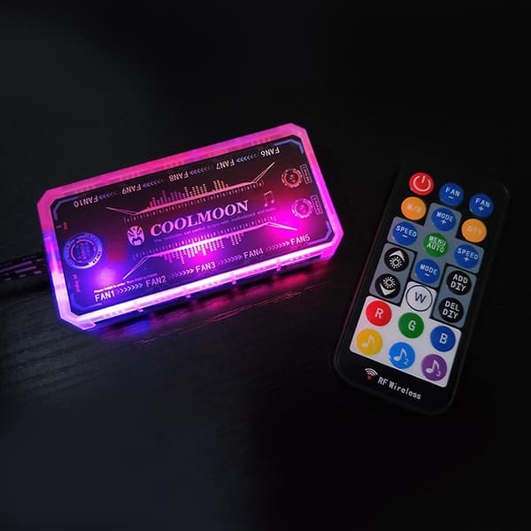 Coolmoon Rgb Fan Intelligent Music Controller Motherboard Synchronization 12v10a