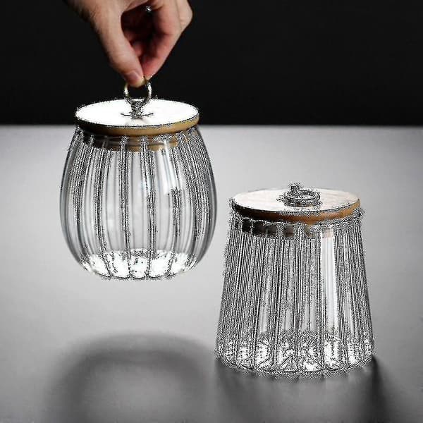 Förseglad Transparent Glaskryddburk Med Lock, Te Förvaringsburk B