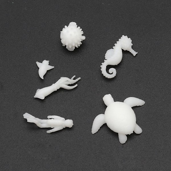6 stk. Silikone Mini Marine Modellering Strand Til Skildpadde Blæksprutte Resin Form Smykker Fil