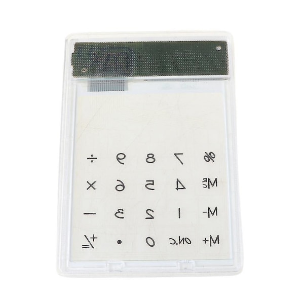 Ultra Slim Mini Transparent Solar Powered Lcd Touh Screen Student Calculator
