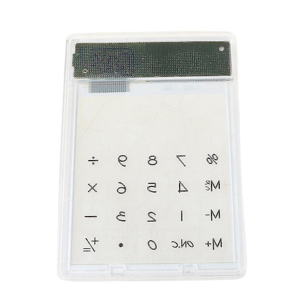 Ultra Slim Mini Transparent Solcelledrevet LCD Touh Screen Student Lommeregner