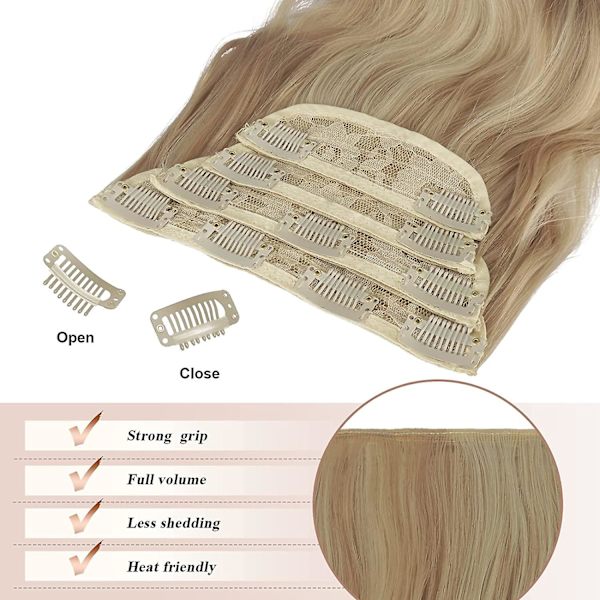 Blond lang krøllet parykkdel for kvinner