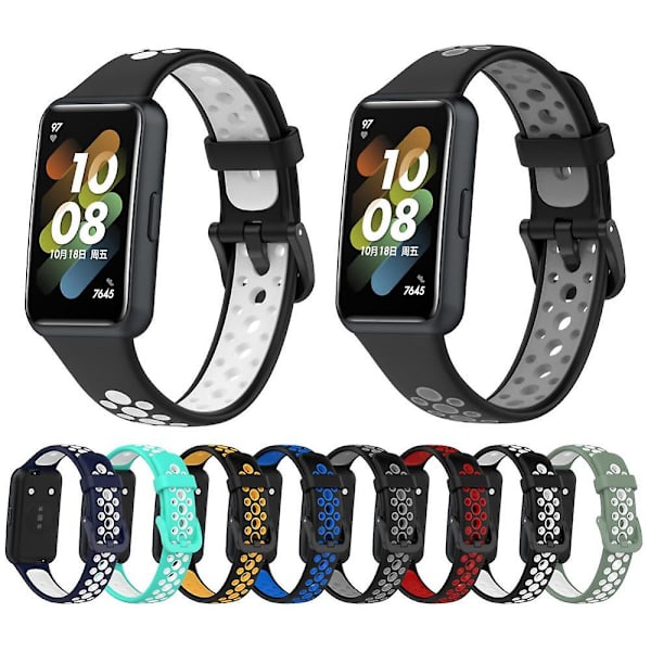 8 Färger Silikonarmband För Huawei Band 7 Ersättningsarmband Smart Armband Andningsbart Armband