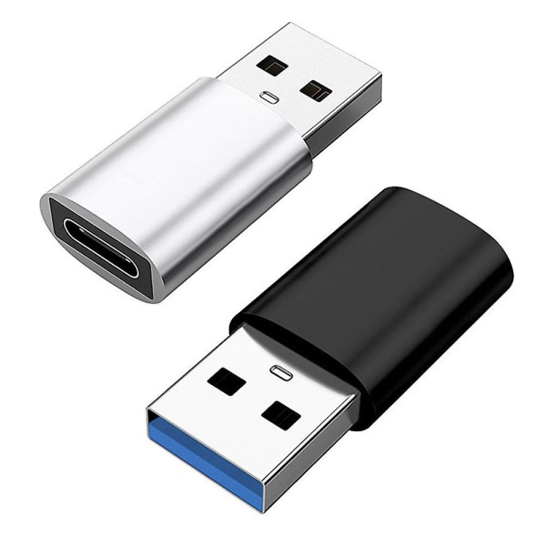 2 pakke Usb C til Usb-adapter, Usb C 3.0-adapter, USB Type C hunn-til-usb-hann-konverter, kompatibel med bærbare datamaskiner, strømbanker, ladere