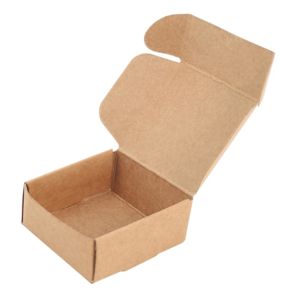 100stk Kraft Paper Box Fin Kraft Box Emballage Box Small Størrelse-brun