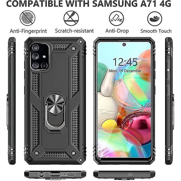 Shxx Samsung Galaxy A71 Mobiltelefon Etui, Militær Grade Stødsikkert Cover Pass, 15 Fod Faldtest Beskyttende Cover, Med Magnetisk Support Og Køretøj