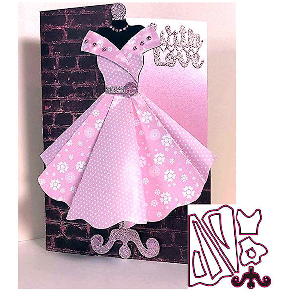 Kjole Metal Skæredør Stencil Diy Scrapbooking Album Papirkort Skabelon Form Embossing Håndværk Dekoration