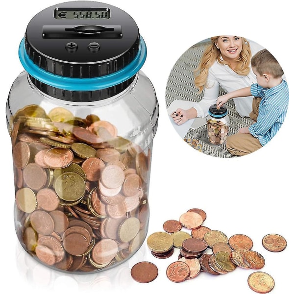 Spardose Counter Paeps Pig With Lcd Display, Automatic Coin Count Glass Savings Box Large Capacity, Digital Piggy Bank Children Friends