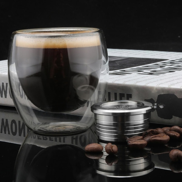 20 ml kaffekapsel ensfarvet genanvendeligt rustfrit stål kompatibelt espressomaskinefilter til Delta Q Ndiq7323