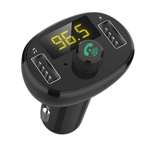 Bluetooth 5.0 Radio Car Kit Trådløs Fm-sender Dobbelt Usb-oplader Mp3-afspiller