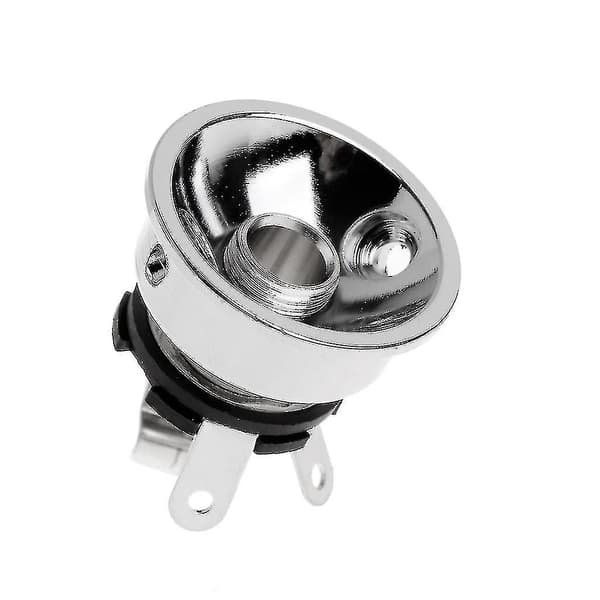 För 6,35 mm plugg elektrosocket Tl Silver Electric Guitar Chrome Socket Jack Plate