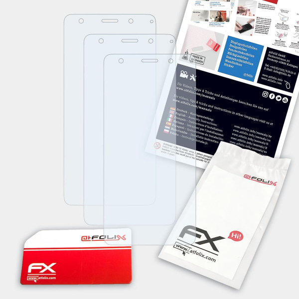 atFoliX 3x skyddsfolie kompatibel med Asus ZenFone 3 Deluxe ZS570KL Displayskyddsfolie klar