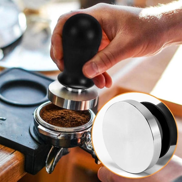 51 mm:n kalibroitu paine espressopeukalointityökalu Barista espressokoneen peukalointi litteä pohja 30 lbs puristin