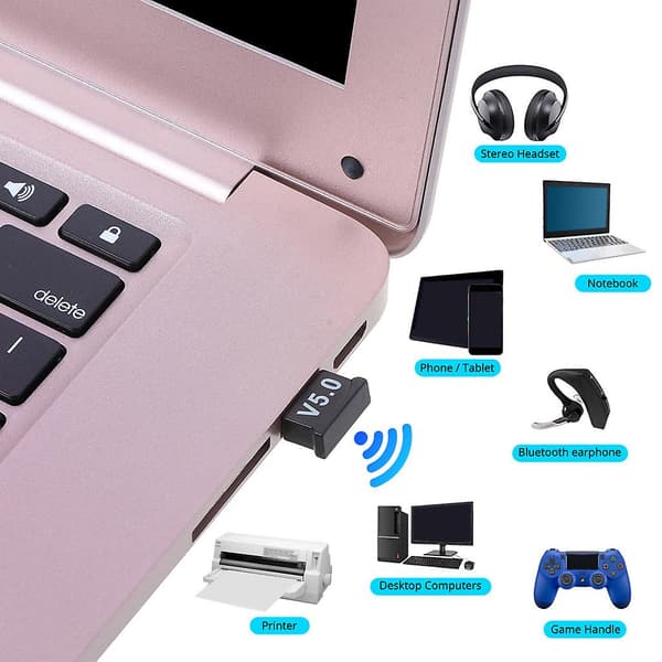 Trådløs Bluetooth-kompatibel 5.0 mottakeradapter USB-dongel sender for PC