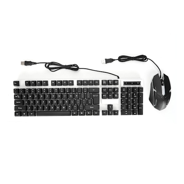 Svart USB-tangentbord och mus-kombination för stationär dator, bärbar dator, notebook T6-möss kontor