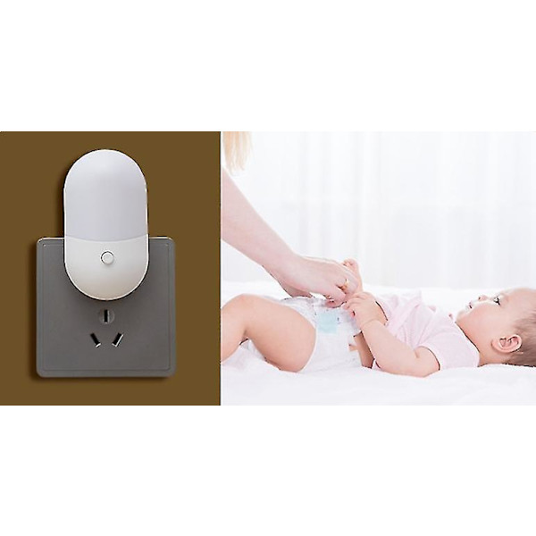 LED Natlampe, Børnelys Stikkontakt & Justerbar Lysstyrke