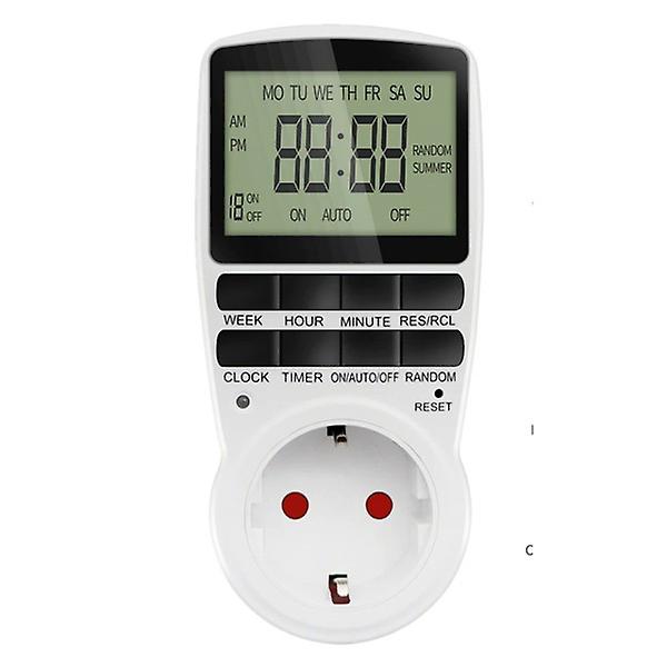 Digital Timer Switch Elektronisk 12/24 Timmars Programmerbar Tiduttag