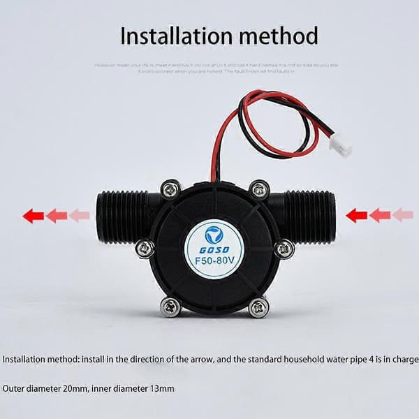 -Hydro Generator 12V 10W DC Vattenflödesgenerator Turbin Generator Hydroelektriskt Kranvattenflöde Hyd