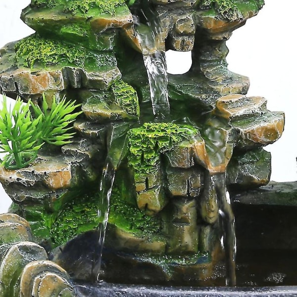 Eu Plug, Indoor Simulation Hartsi Rockery Waterscape Feng Shui Water Fountain Kodin työpöydän sisustus