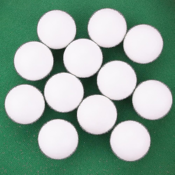 12 pakke med glatte, hvite bordfotballer for standard bordfotballbord &amp; Klassiske bordfotballspillballer