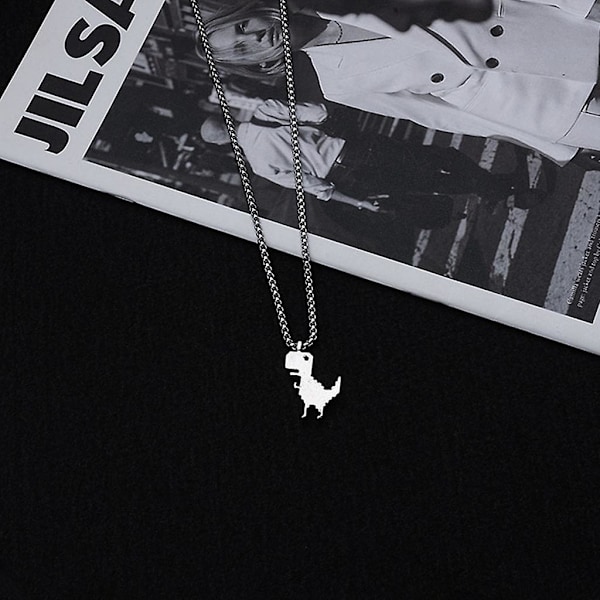 Rustfritt stål kjede dinosaur anheng kjede fans gave choker kjede