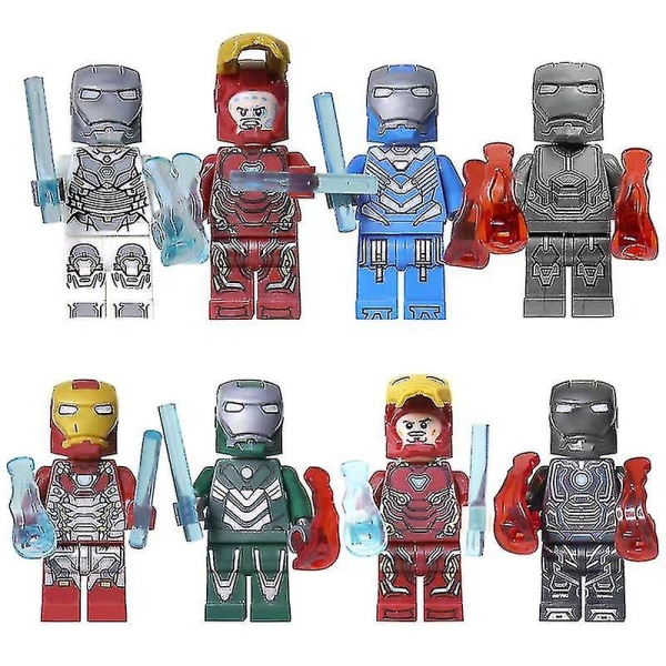 8st Iron Man monterade byggstenar Leksaker/presenter för barn