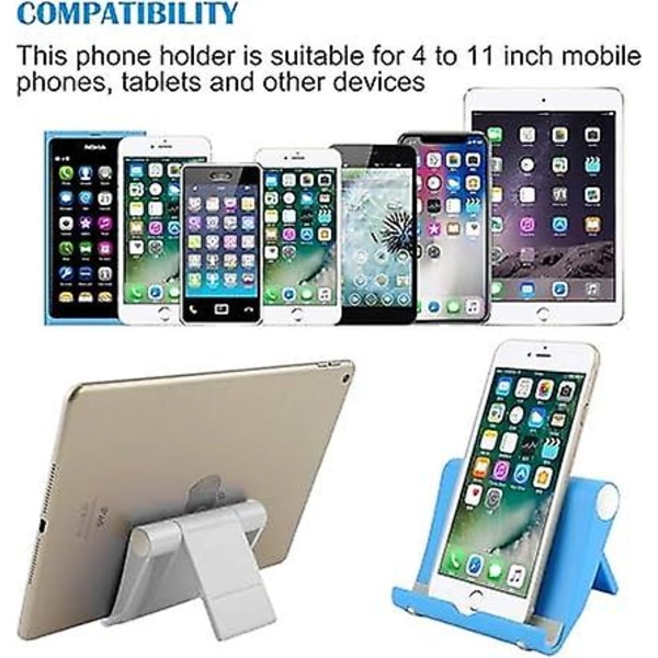 3 farger sett med 3 multi-vinkel mobiltelefonholder, kompatibel iPhone XS/X/8/7 Plus/iPad, Galaxy-serien