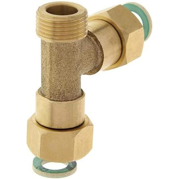 T-adapter 3/8\" X Ag X 3/8\" Ig X 3/8\" Ig 525238 til Blanco-haner, varmt vand, koldt vand og vandfilter. T-stykke 3/8\" afgreningsventil, vinkelventil